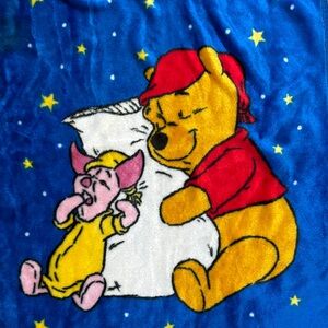 Vintage Velour/Fleece Winnie the Pooh Baby Blanket